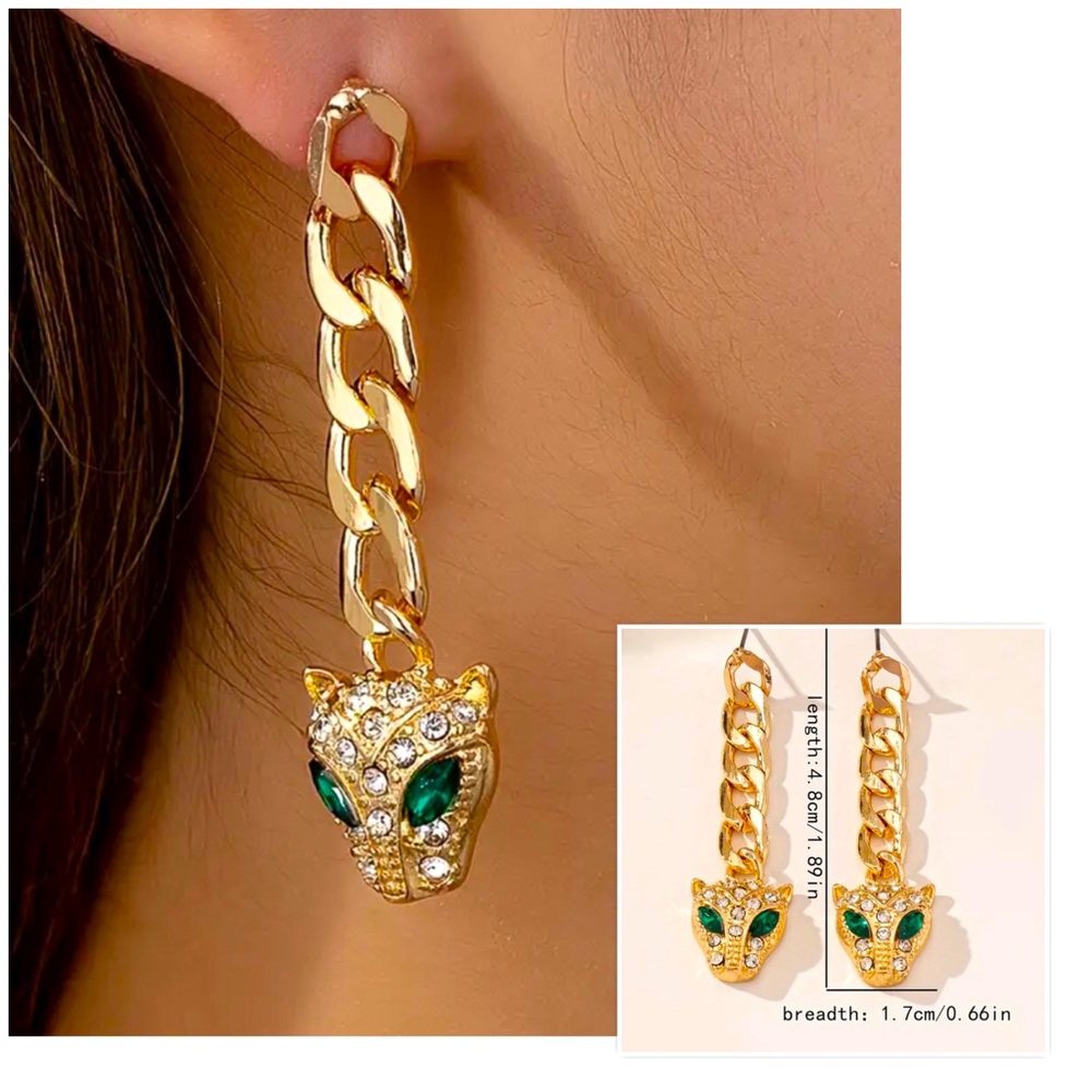 STAINLESS STEEL LEOPARD EARRING